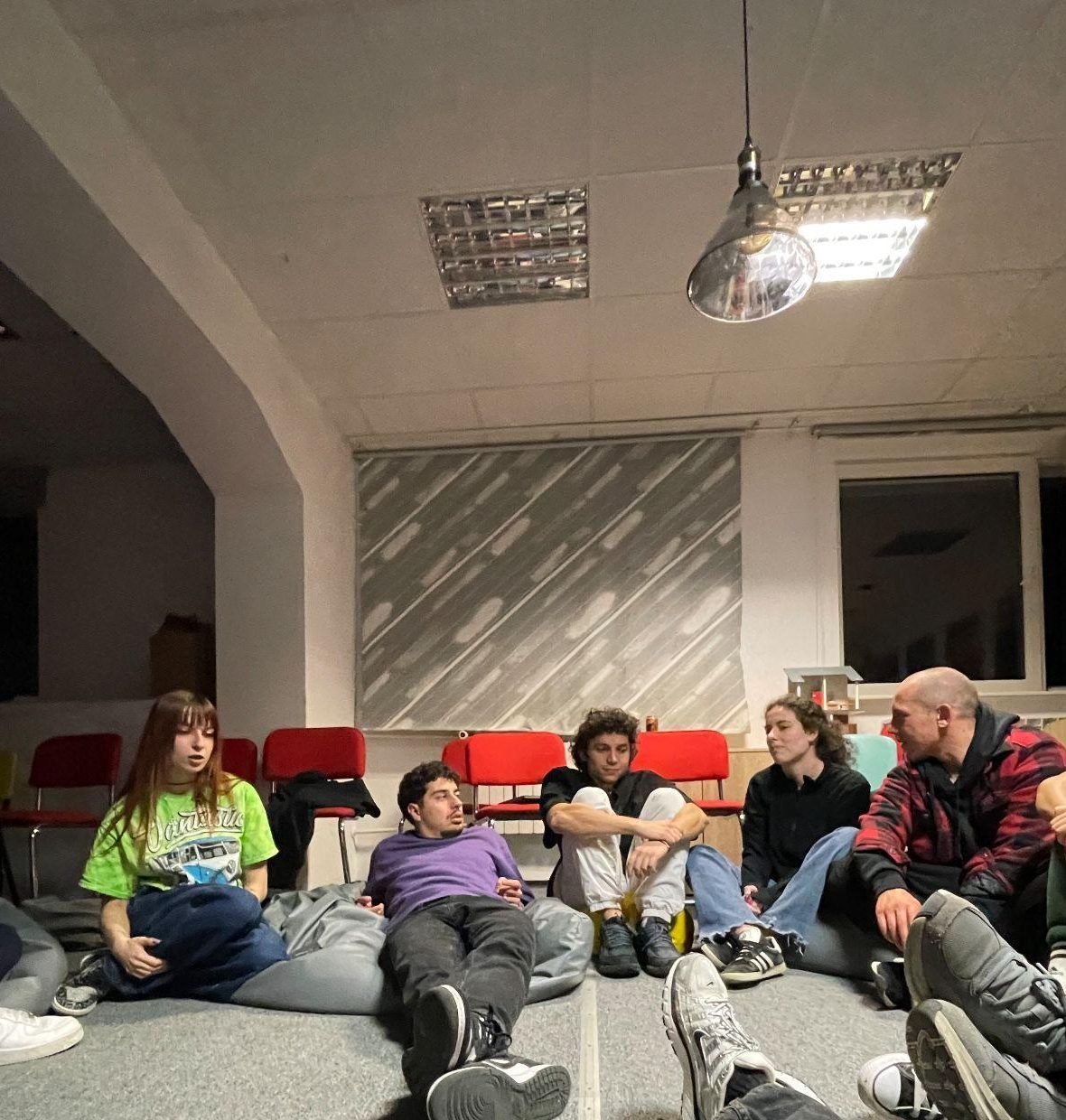 Participants of a Positive Impact Portugal project during an evening session